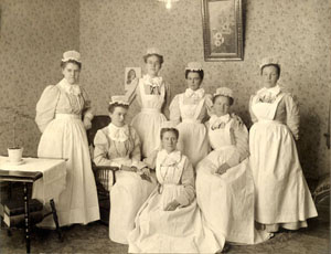 Nurses at Everett's Hospital. Electa Friday is on the right. Courtesy of Everett Public Library